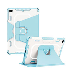Coque Contour Silicone et Plastique Housse Etui Mat avec Support L04 pour Apple iPad Mini 4 Bleu