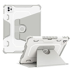 Coque Contour Silicone et Plastique Housse Etui Mat avec Support L04 pour Apple iPad Pro 11 (2020) Gris