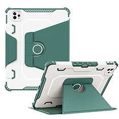Coque Contour Silicone et Plastique Housse Etui Mat avec Support L04 pour Apple iPad Pro 11 (2020) Vert
