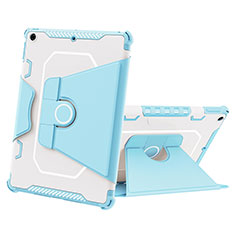 Coque Contour Silicone et Plastique Housse Etui Mat avec Support L05 pour Apple iPad 10.2 (2020) Bleu