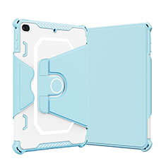 Coque Contour Silicone et Plastique Housse Etui Mat avec Support L05 pour Apple iPad Mini 4 Bleu