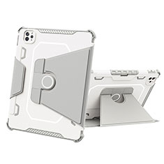 Coque Contour Silicone et Plastique Housse Etui Mat avec Support L05 pour Apple iPad Pro 11 (2020) Gris