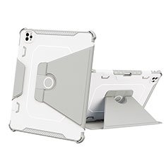 Coque Contour Silicone et Plastique Housse Etui Mat avec Support L05 pour Apple iPad Pro 12.9 (2020) Gris