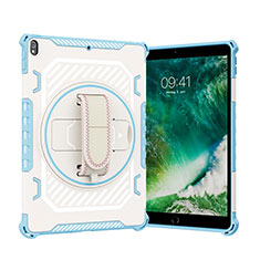 Coque Contour Silicone et Plastique Housse Etui Mat avec Support L07 pour Apple iPad Air 3 Bleu