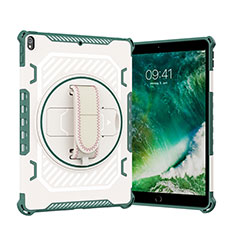 Coque Contour Silicone et Plastique Housse Etui Mat avec Support L07 pour Apple iPad Air 3 Vert