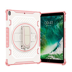 Coque Contour Silicone et Plastique Housse Etui Mat avec Support L07 pour Apple iPad Pro 10.5 Or Rose