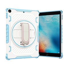 Coque Contour Silicone et Plastique Housse Etui Mat avec Support L07 pour Apple New iPad 9.7 (2017) Bleu