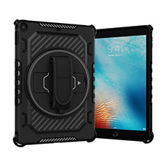 Coque Contour Silicone et Plastique Housse Etui Mat avec Support L07 pour Apple New iPad 9.7 (2017) Noir