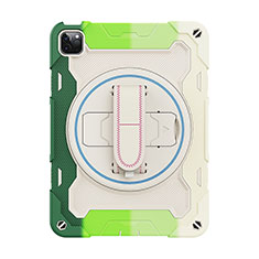 Coque Contour Silicone et Plastique Housse Etui Mat avec Support L11 pour Apple iPad Pro 11 (2020) Vert