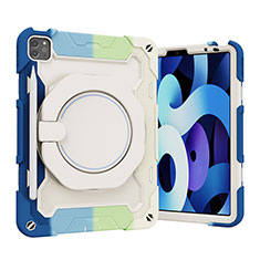 Coque Contour Silicone et Plastique Housse Etui Mat avec Support L13 pour Apple iPad Pro 11 (2020) Bleu Ciel