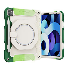Coque Contour Silicone et Plastique Housse Etui Mat avec Support L13 pour Apple iPad Pro 11 (2020) Vert