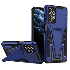 Coque Contour Silicone et Plastique Housse Etui Mat avec Support MQ1 pour Samsung Galaxy A23 4G Bleu