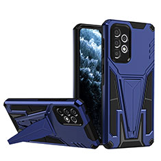 Coque Contour Silicone et Plastique Housse Etui Mat avec Support MQ1 pour Samsung Galaxy A33 5G Bleu