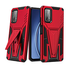 Coque Contour Silicone et Plastique Housse Etui Mat avec Support MQ1 pour Xiaomi Redmi 9T 4G Rouge