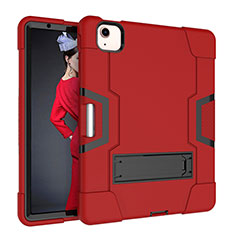 Coque Contour Silicone et Plastique Housse Etui Mat avec Support pour Apple iPad Air 4 10.9 (2020) Rouge