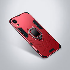 Coque Contour Silicone et Plastique Housse Etui Mat avec Support pour Huawei Honor 8A Rouge