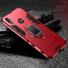 Coque Contour Silicone et Plastique Housse Etui Mat avec Support pour Huawei Honor 8X Rouge