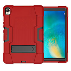 Coque Contour Silicone et Plastique Housse Etui Mat avec Support pour Huawei MatePad 10.8 Rouge