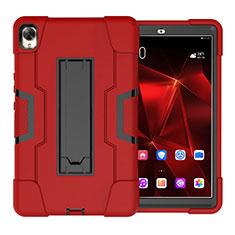 Coque Contour Silicone et Plastique Housse Etui Mat avec Support pour Huawei MediaPad M6 8.4 Rouge