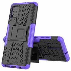 Coque Contour Silicone et Plastique Housse Etui Mat avec Support pour Samsung Galaxy A51 4G Violet