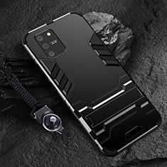 Coque Contour Silicone et Plastique Housse Etui Mat avec Support pour Samsung Galaxy A91 Noir