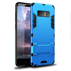Coque Contour Silicone et Plastique Housse Etui Mat avec Support pour Samsung Galaxy Note 8 Bleu Ciel