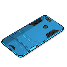 Coque Contour Silicone et Plastique Housse Etui Mat avec Support pour Xiaomi Mi A1 Bleu Ciel