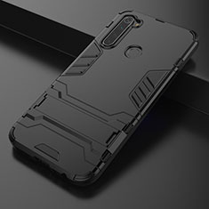 Coque Contour Silicone et Plastique Housse Etui Mat avec Support pour Xiaomi Redmi Note 8 Noir