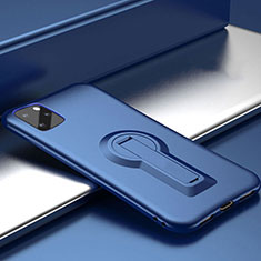 Coque Contour Silicone et Plastique Housse Etui Mat avec Support R01 pour Apple iPhone 11 Pro Bleu