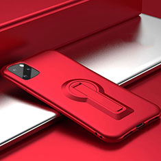 Coque Contour Silicone et Plastique Housse Etui Mat avec Support R01 pour Apple iPhone 11 Pro Max Rouge