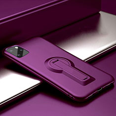 Coque Contour Silicone et Plastique Housse Etui Mat avec Support R01 pour Apple iPhone 11 Pro Max Violet