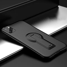 Coque Contour Silicone et Plastique Housse Etui Mat avec Support R01 pour Apple iPhone 11 Pro Noir
