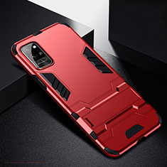 Coque Contour Silicone et Plastique Housse Etui Mat avec Support R01 pour Huawei Honor Play4 Pro 5G Rouge