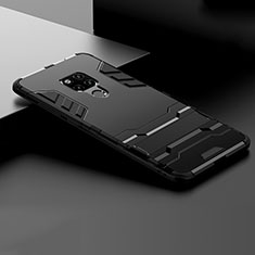 Coque Contour Silicone et Plastique Housse Etui Mat avec Support R01 pour Huawei Mate 20 X 5G Noir