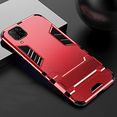 Coque Contour Silicone et Plastique Housse Etui Mat avec Support R01 pour Huawei Nova 6 SE Rouge