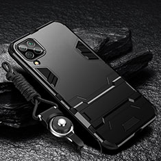 Coque Contour Silicone et Plastique Housse Etui Mat avec Support R01 pour Samsung Galaxy M53 5G Noir