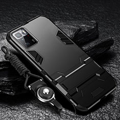 Coque Contour Silicone et Plastique Housse Etui Mat avec Support R01 pour Xiaomi Poco X3 GT 5G Noir