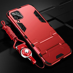 Coque Contour Silicone et Plastique Housse Etui Mat avec Support R02 pour Huawei Nova 6 SE Rouge