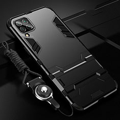 Coque Contour Silicone et Plastique Housse Etui Mat avec Support R02 pour Huawei P40 Lite Noir