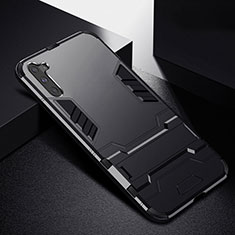 Coque Contour Silicone et Plastique Housse Etui Mat avec Support R02 pour Samsung Galaxy Note 10 Noir