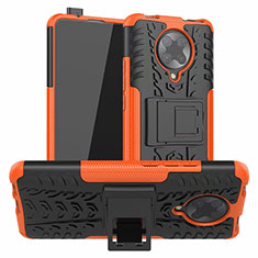 Coque Contour Silicone et Plastique Housse Etui Mat avec Support R02 pour Xiaomi Redmi K30 Pro Zoom Orange