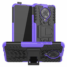Coque Contour Silicone et Plastique Housse Etui Mat avec Support R02 pour Xiaomi Redmi K30 Pro Zoom Violet