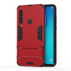 Coque Contour Silicone et Plastique Housse Etui Mat avec Support T01 pour Samsung Galaxy A9 (2018) A920 Rouge