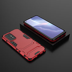 Coque Contour Silicone et Plastique Housse Etui Mat avec Support T02 pour Oppo A95 5G Rouge