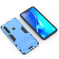 Coque Contour Silicone et Plastique Housse Etui Mat avec Support T02 pour Samsung Galaxy A9 (2018) A920 Bleu Ciel