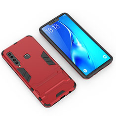 Coque Contour Silicone et Plastique Housse Etui Mat avec Support T02 pour Samsung Galaxy A9 (2018) A920 Rouge