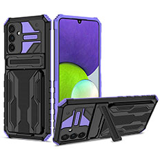 Coque Contour Silicone et Plastique Housse Etui Mat avec Support YF1 pour Samsung Galaxy A04s Violet