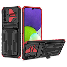 Coque Contour Silicone et Plastique Housse Etui Mat avec Support YF1 pour Samsung Galaxy A13 5G Rouge