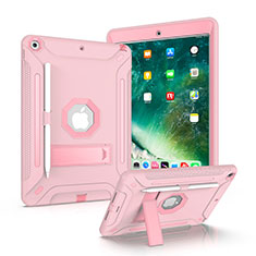 Coque Contour Silicone et Plastique Housse Etui Mat avec Support YJ1 pour Apple iPad 10.2 (2019) Rose