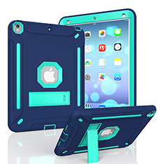 Coque Contour Silicone et Plastique Housse Etui Mat avec Support YJ1 pour Apple iPad Air 3 Bleu